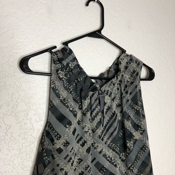 Cabi Graph Trellis gray taupe striped floral sleeveless top size Medium #3451 - Picture 3 of 15